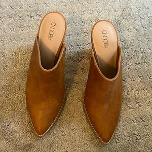 NWT mule booties, faux leather